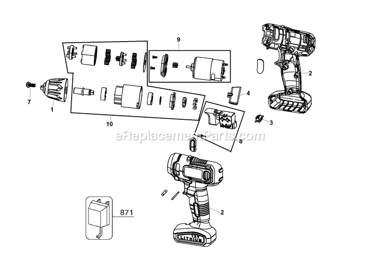 Black and Decker LD12S-B2 (Type 1) 12v Drill Driver Ss - Col Power Tool Page A Diagram